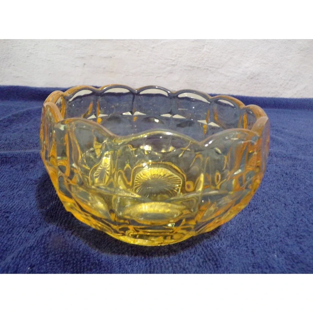 Vintage Tiara Yellow Mist Sunset‎ Thumb Candy Bowl Dish
